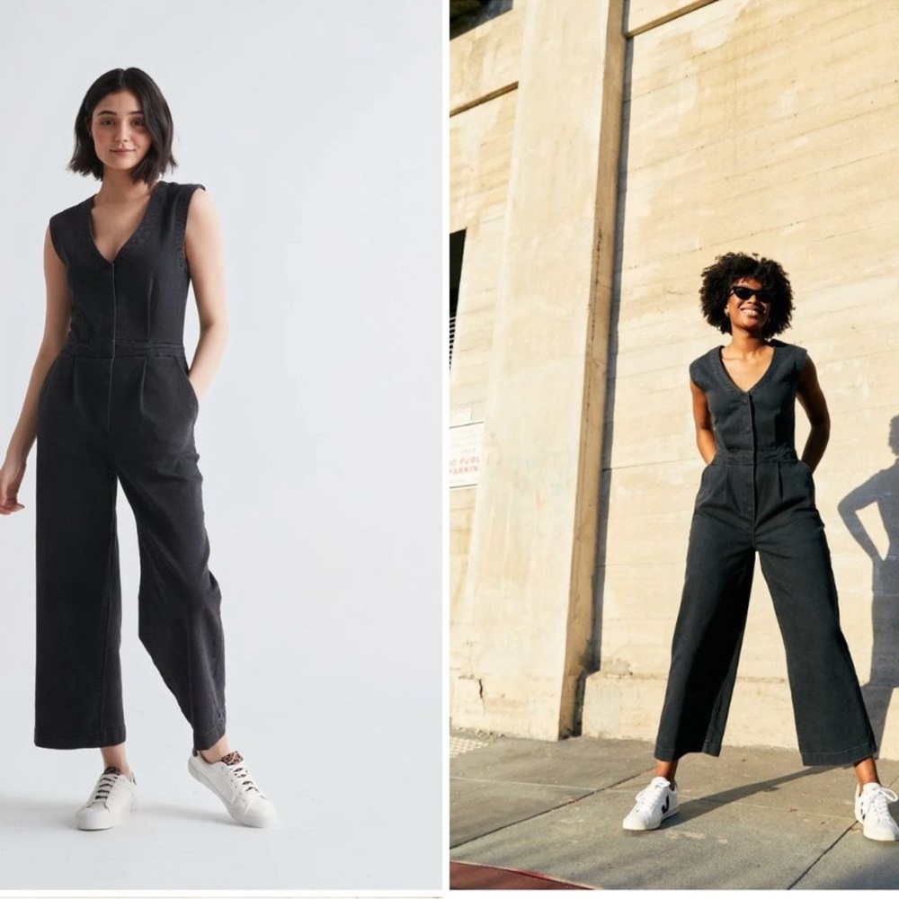NWT-DUER - Performance Denim Tailored Jumpsuit - Picture 2 of 10